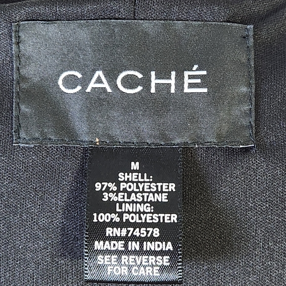 CACHE Embellished Sequin & Beads Evening Dress Black Jacket Medium - Picture 14 of 16